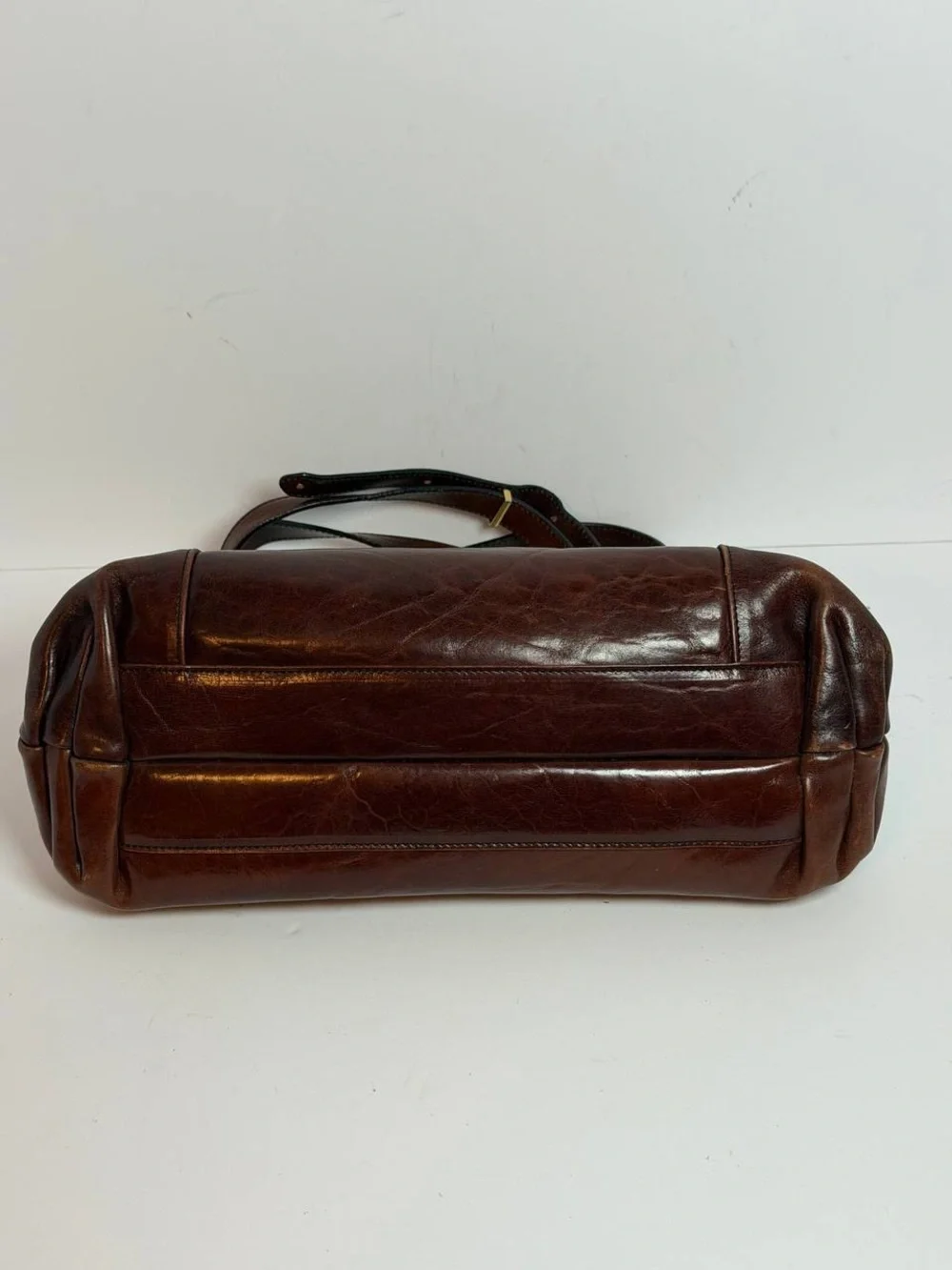 Vintage Oroton Brown Leather Doctor's Bag Style Handbag